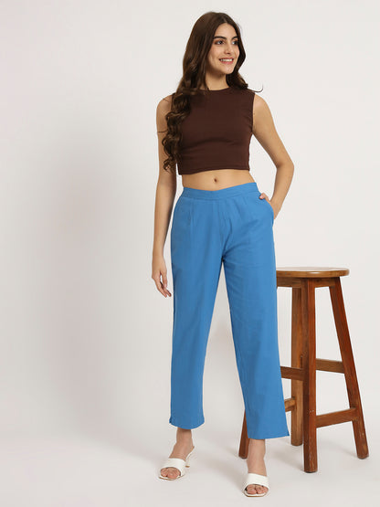 Tranquli Blue Cotton Pant