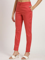 Crimson Red Colour Lycra Pants