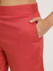 Crimson Red Colour Lycra Pants