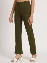 Dark Olive Bell Bottom Pants