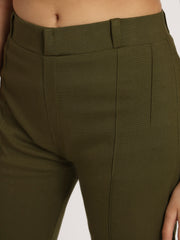 Dark Olive Bell Bottom Pants