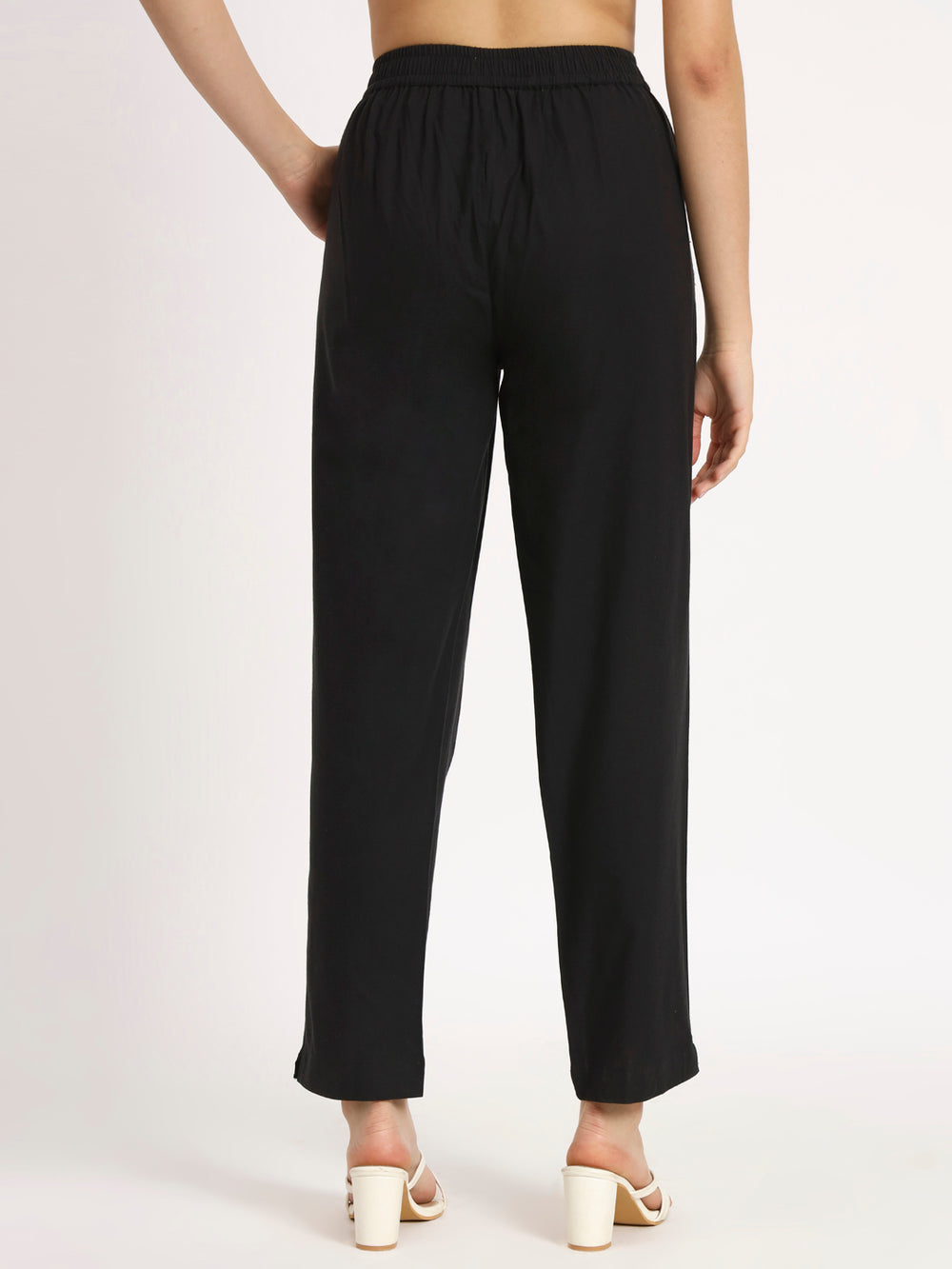 black cotton pants for women