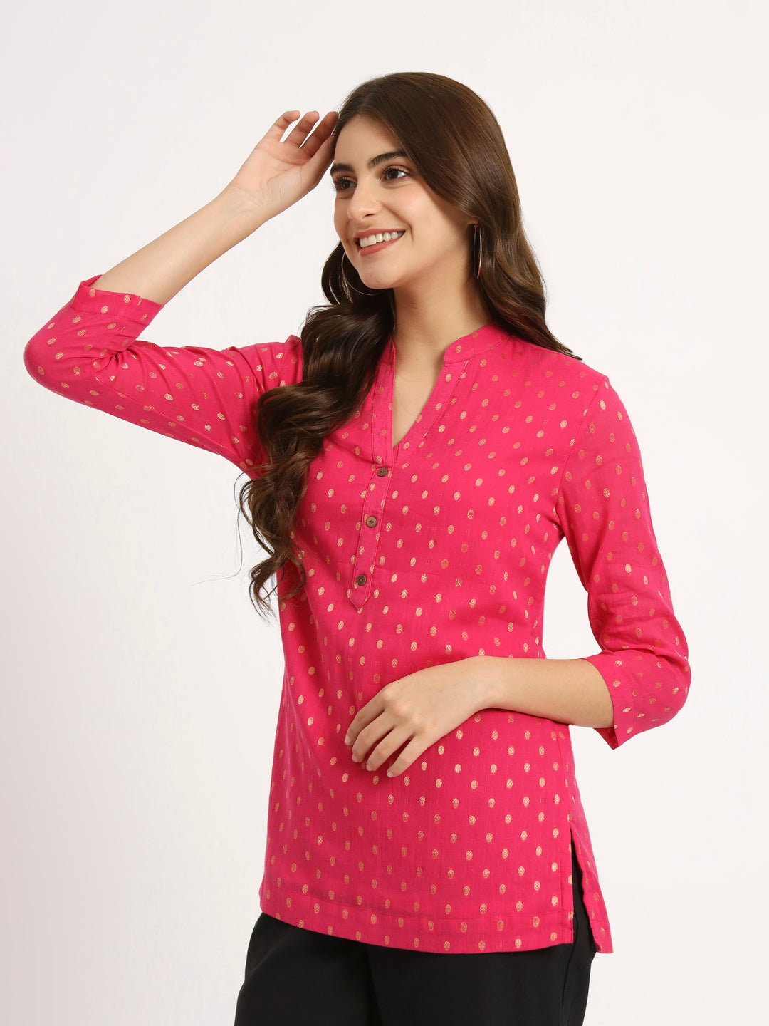 Rani Pink Buta Short Kurti