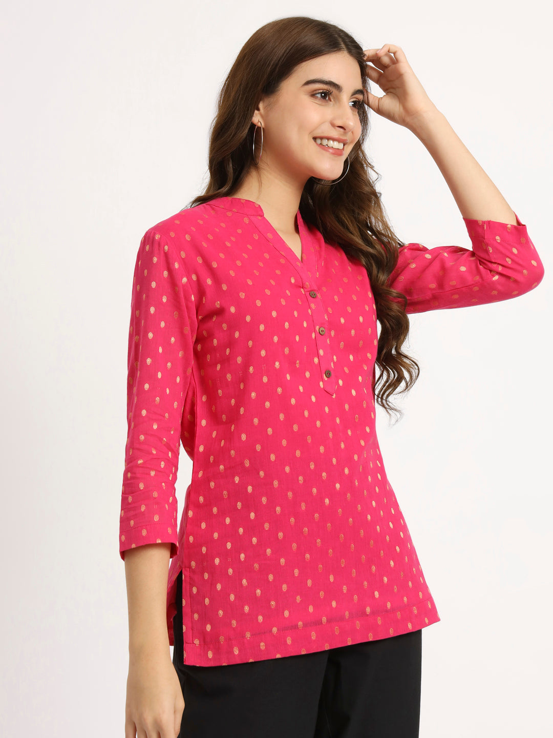 Rani Pink Buta Short Kurti