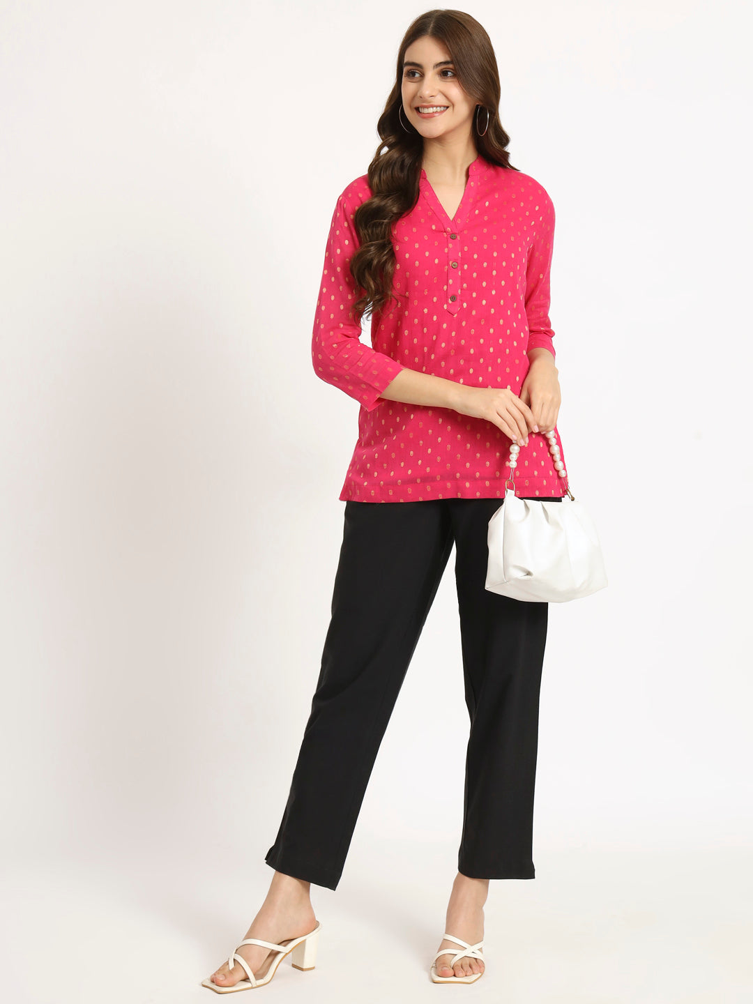 Rani Pink Buta Short Kurti