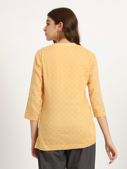 Beige Buta Short Kurti