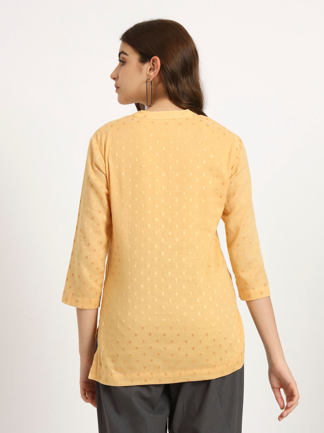 Beige Buta Short Kurti