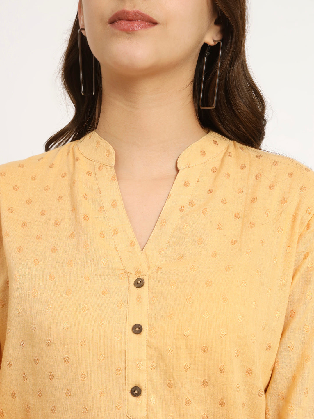Beige Buta Short Kurti