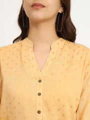 Beige Buta Short Kurti