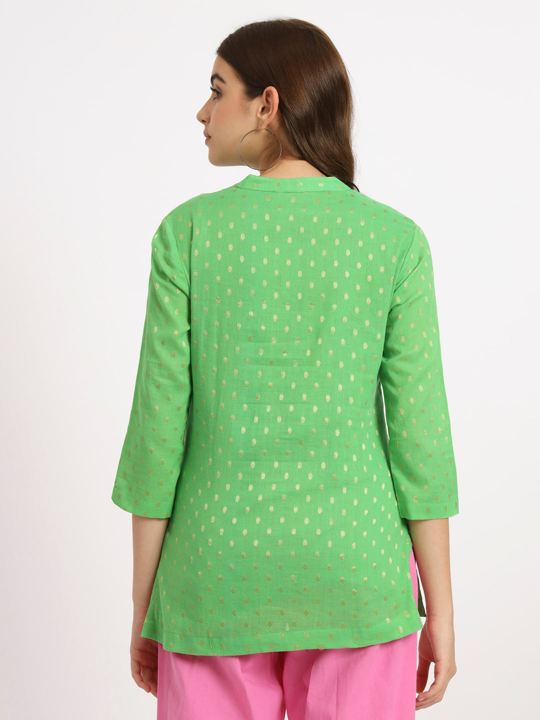 Mustard Buta Short Kurti
