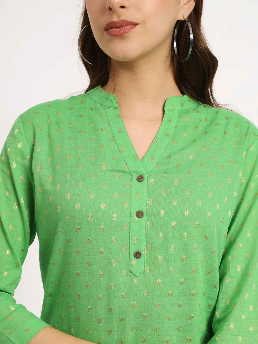 Mustard Buta Short Kurti