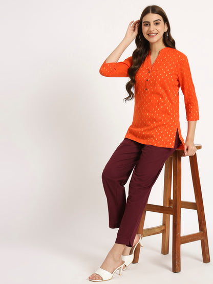Wine Cotton Pant