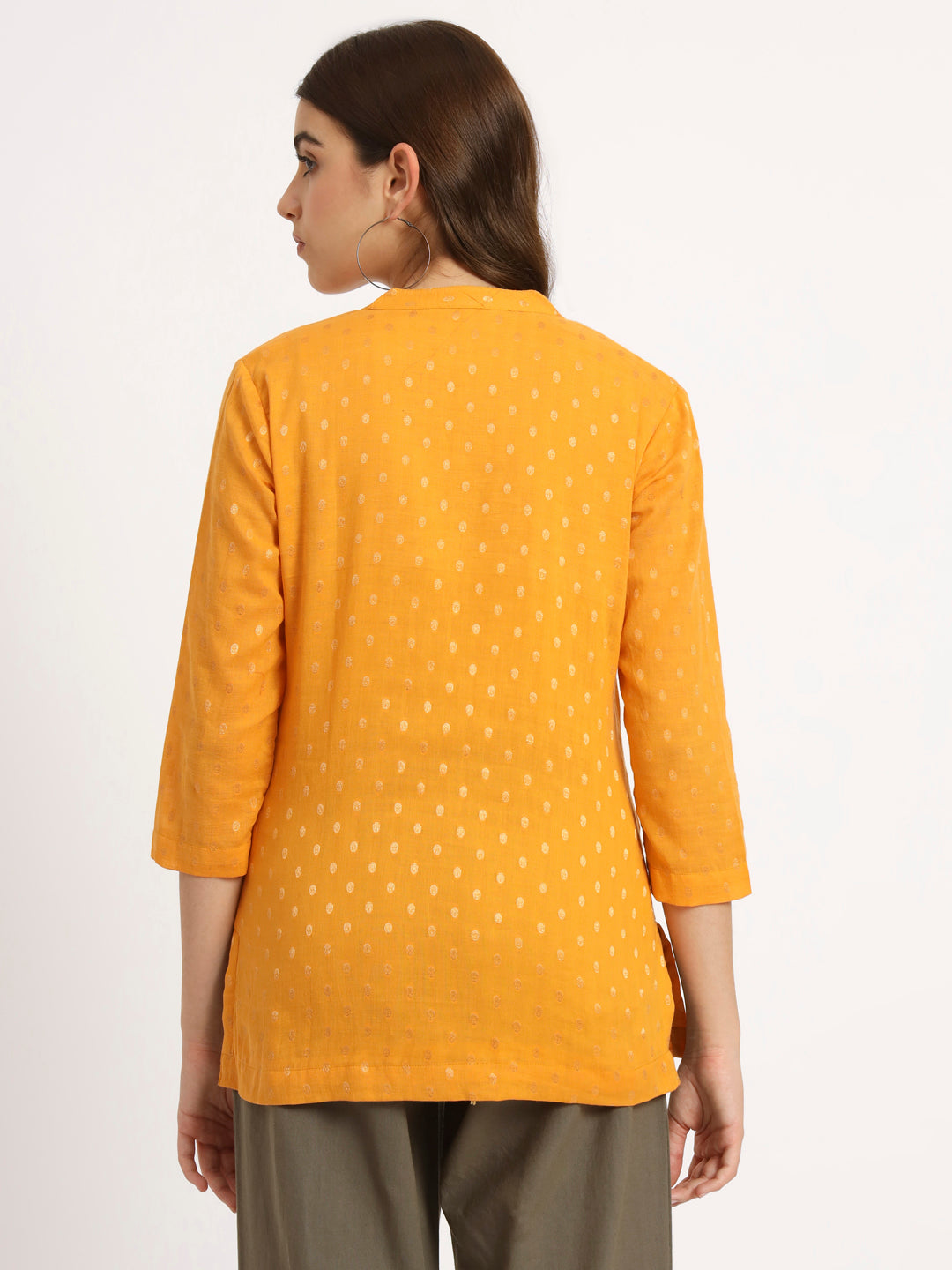 Mustard Buta Short Kurti