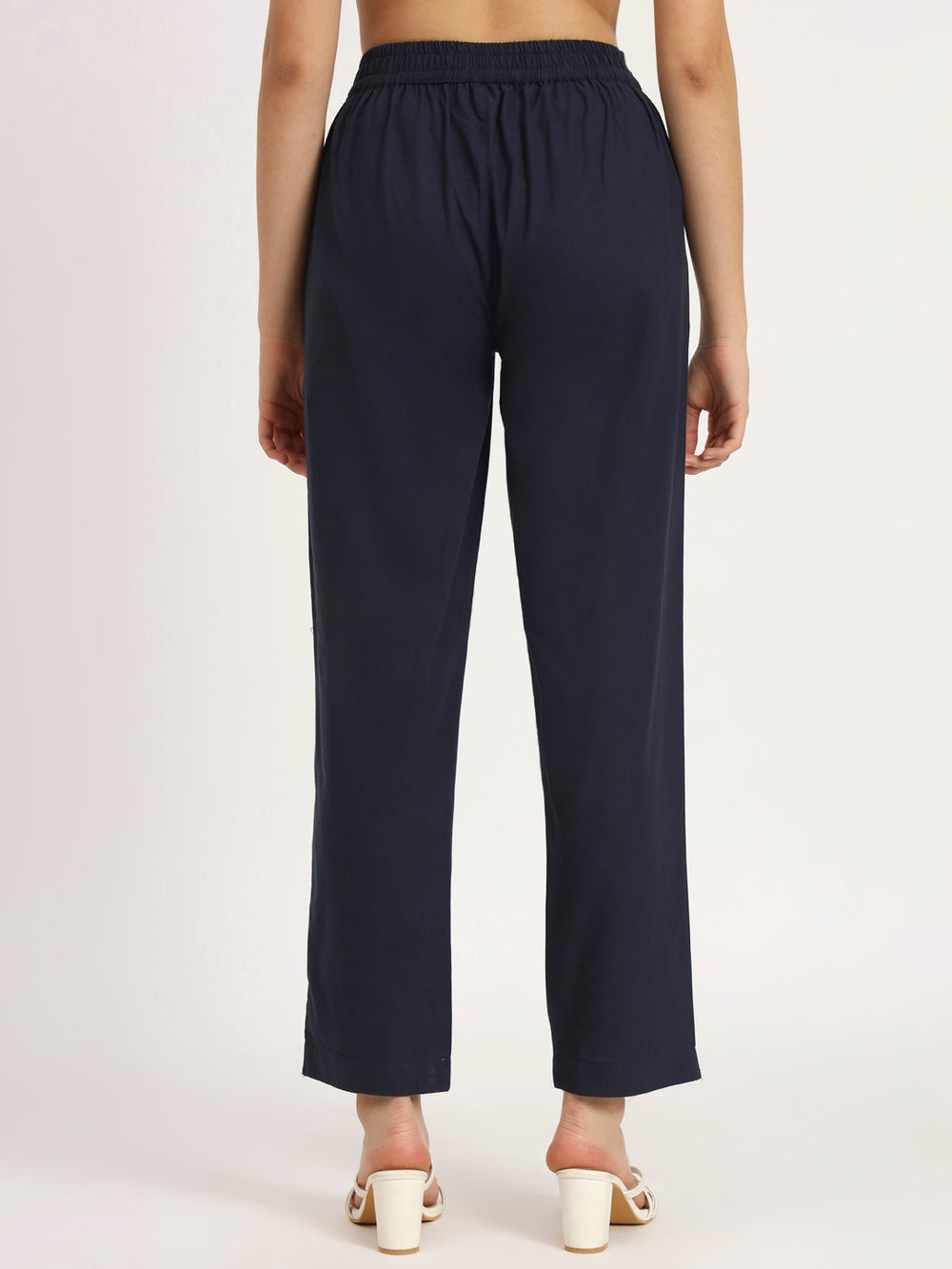 navy blue Cotton pants for women