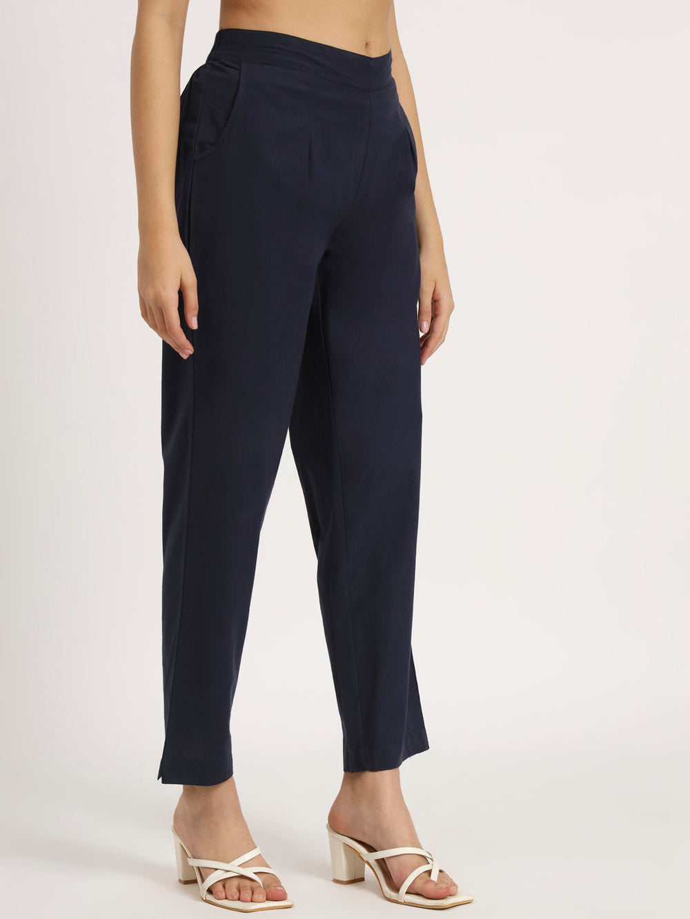 navy blue cotton pants