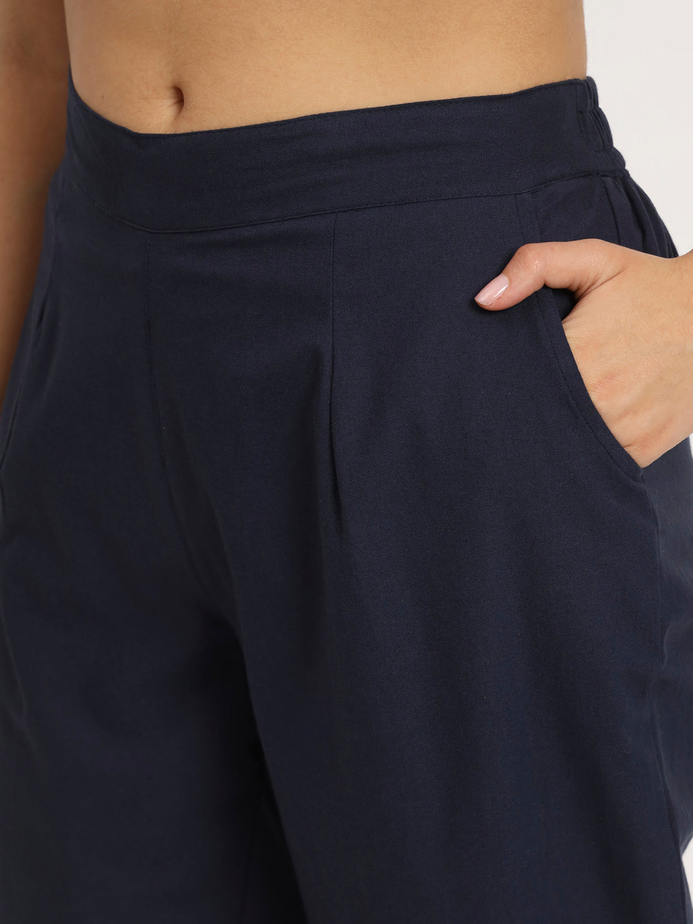 navy blue Cotton pants for women