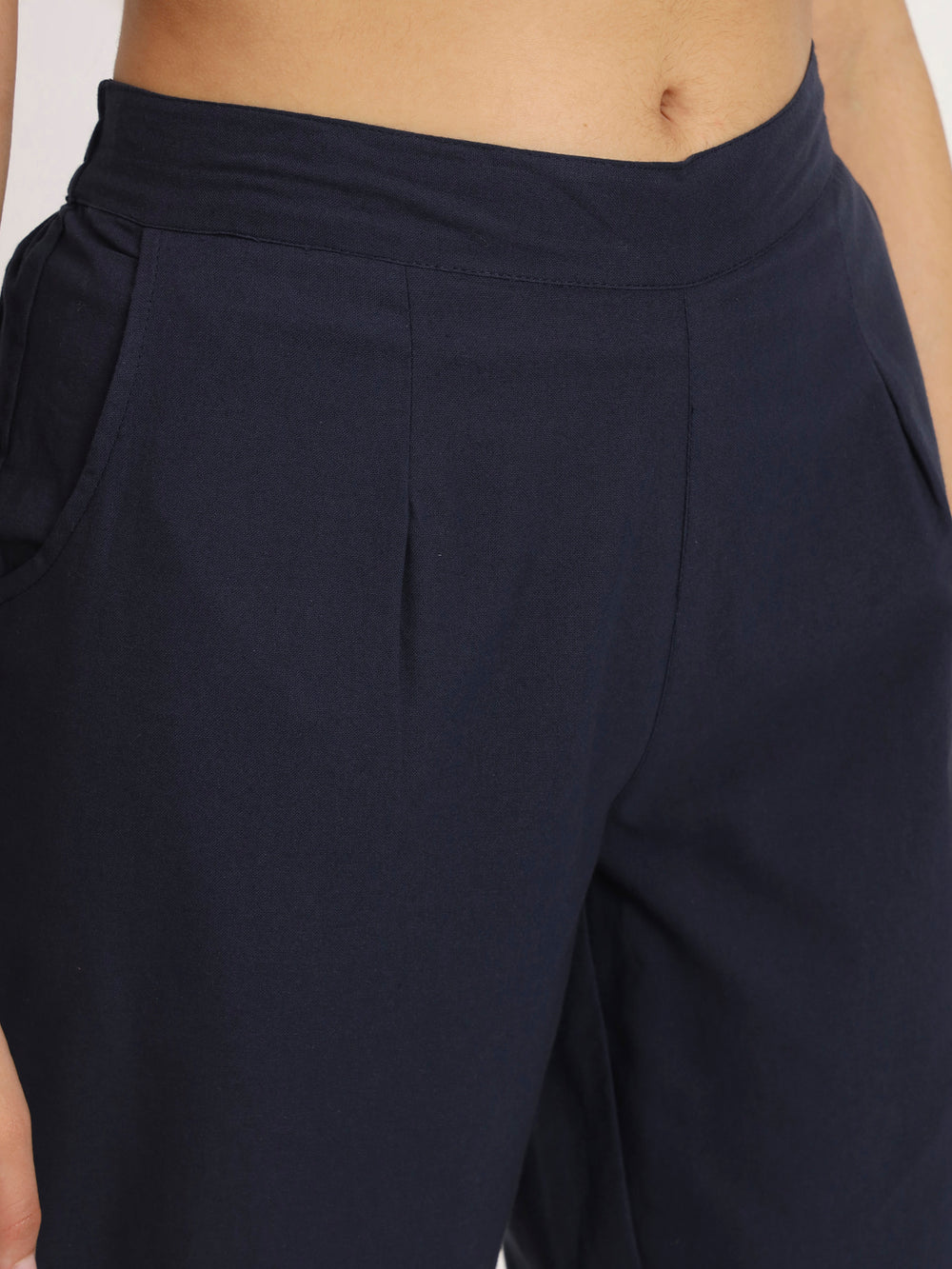 navy blue Cotton pants for women