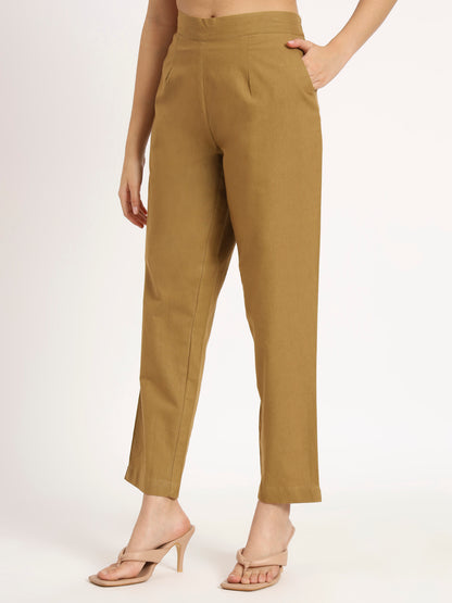 Coffee Brown Cotton Pant