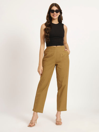 Coffee Brown Cotton Pant