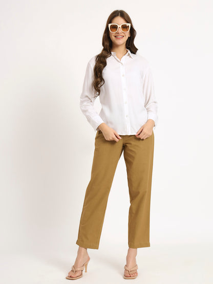 Coffee Brown Cotton Pant