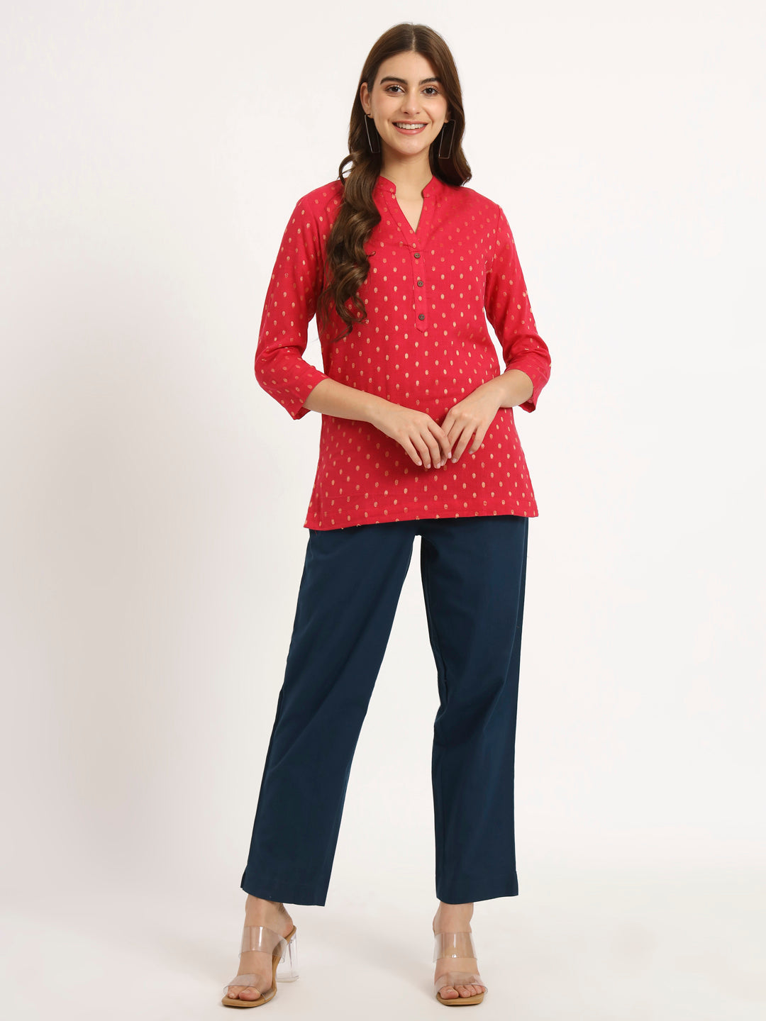 Red Buta Short Kurti
