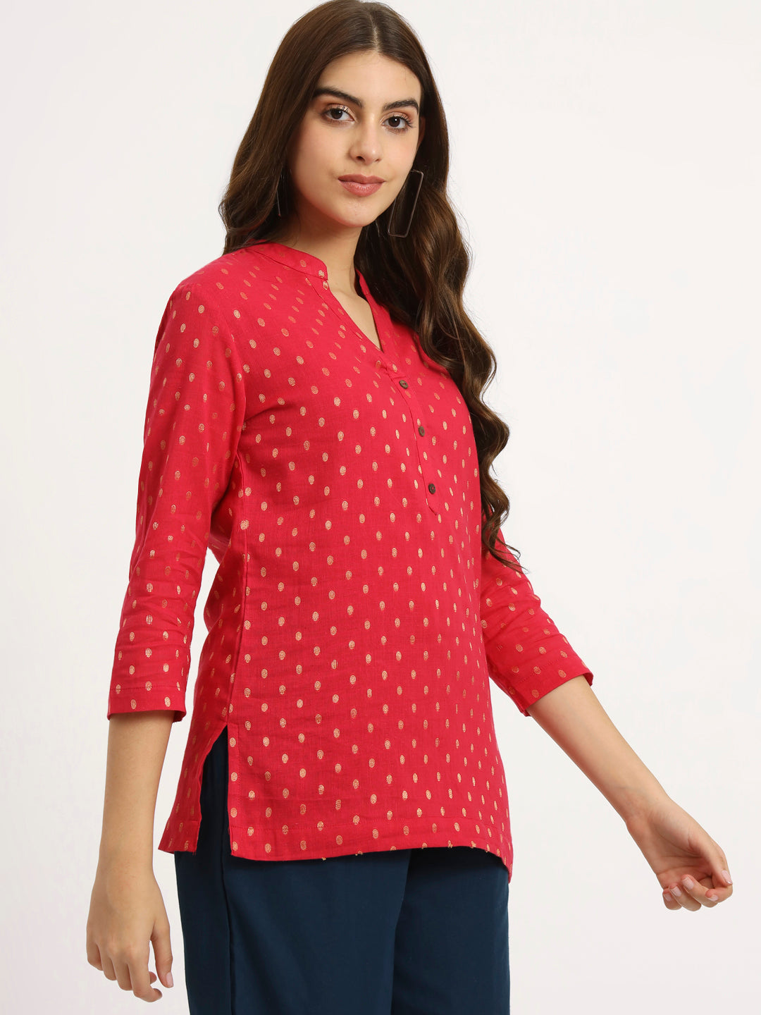 Red Buta Short Kurti