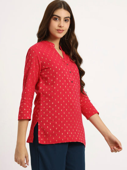 Red Buta Short Kurti