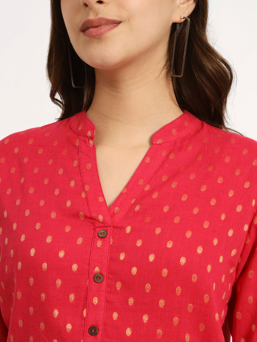 Red Buta Short Kurti