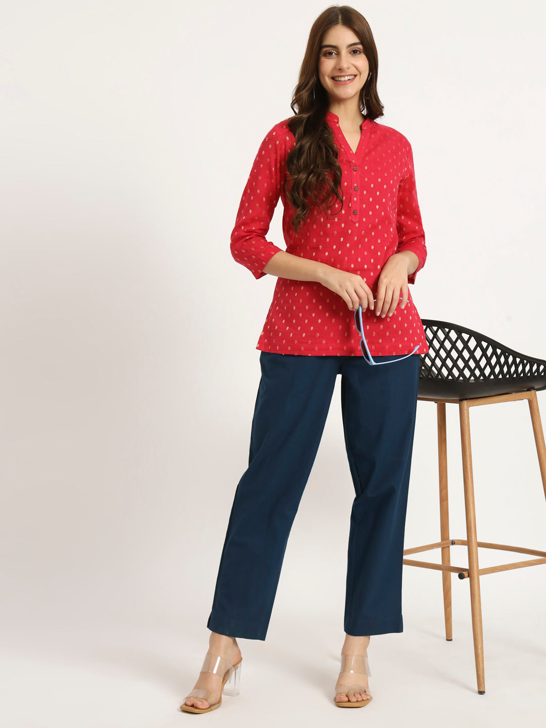 Red Buta Short Kurti