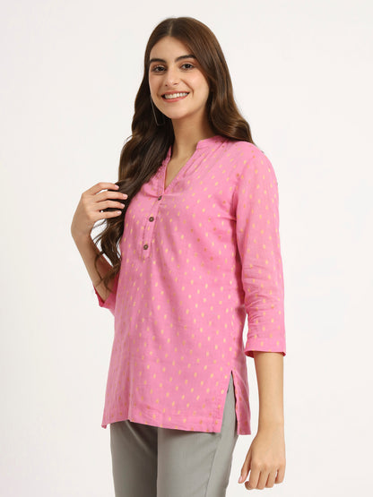 Blush Pink Buta Short Kurti