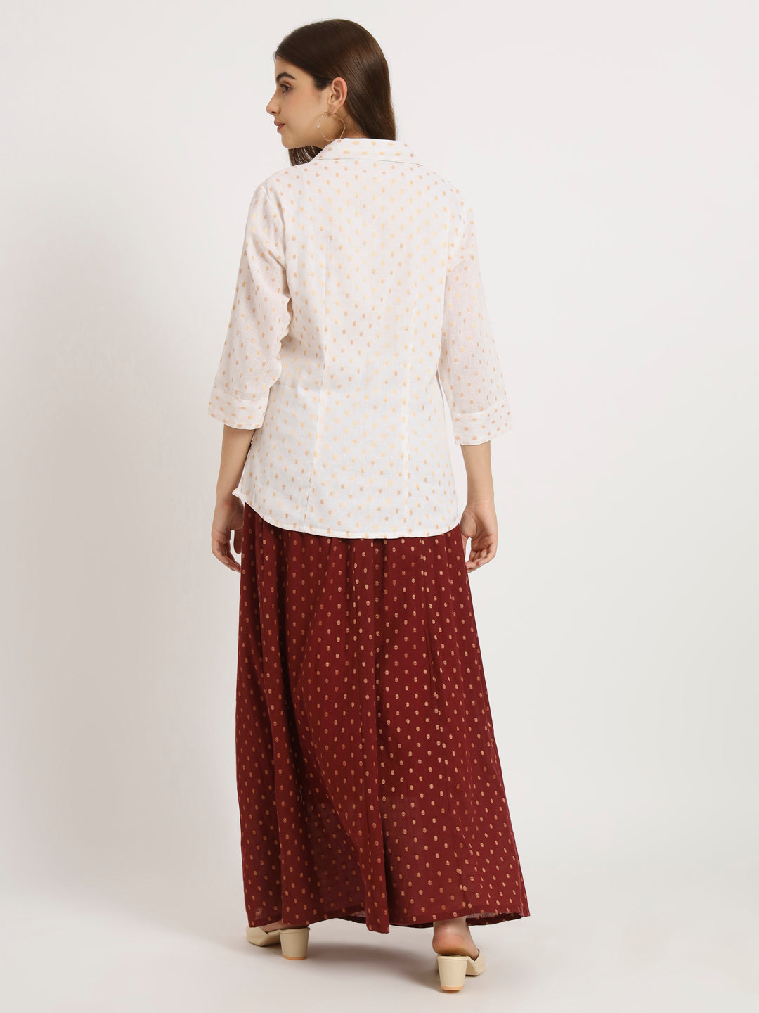 Cherry Red Long skirt set