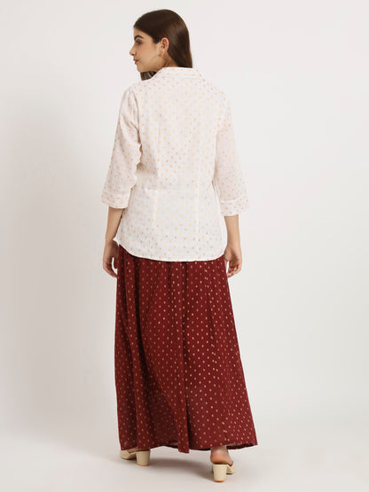Cherry Red Long skirt set