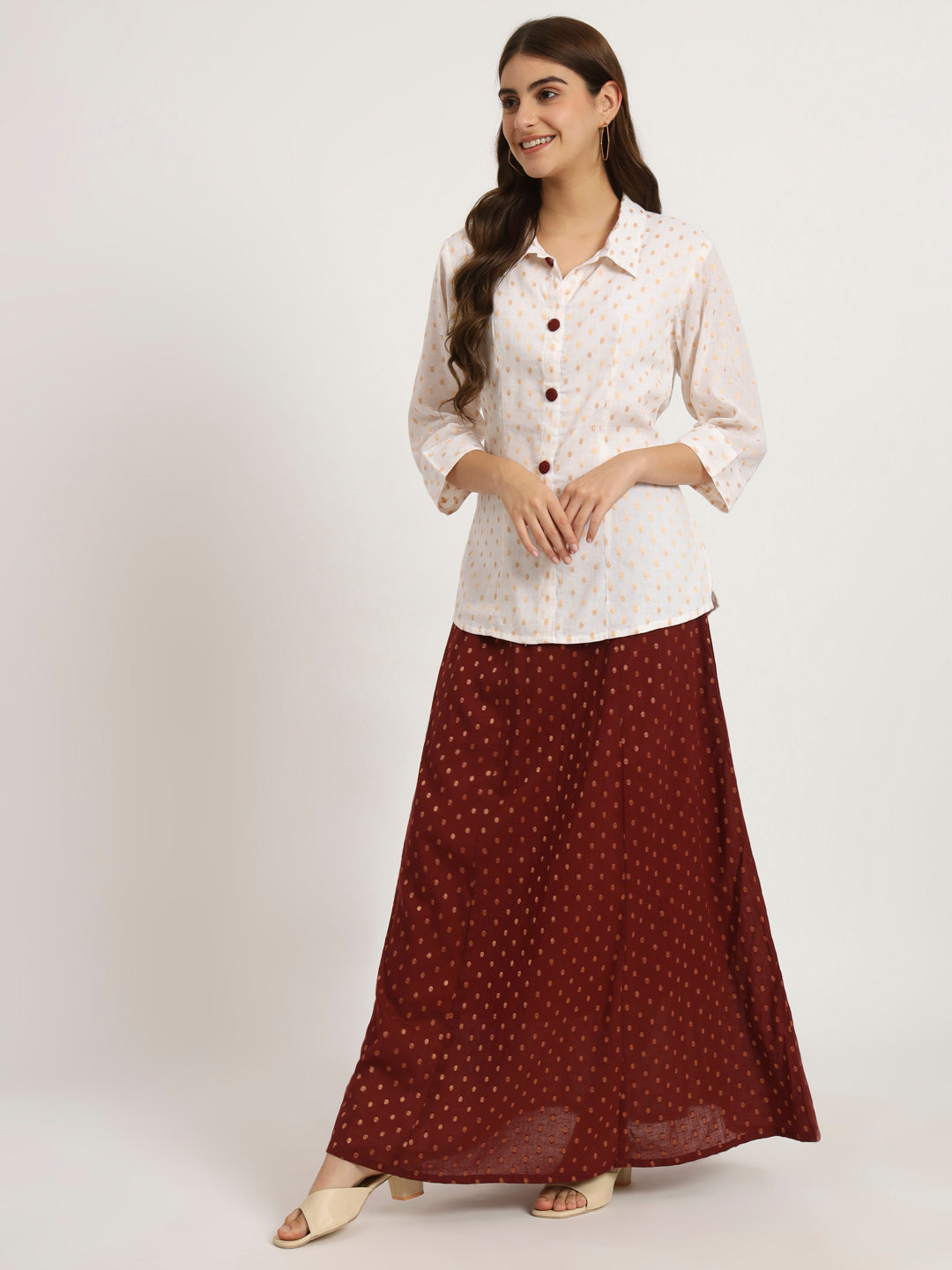Cherry Red Long skirt set