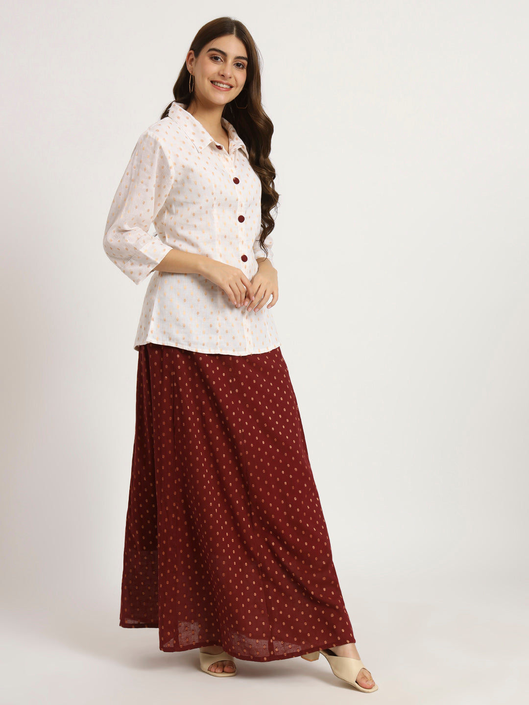 Cherry Red Long skirt set