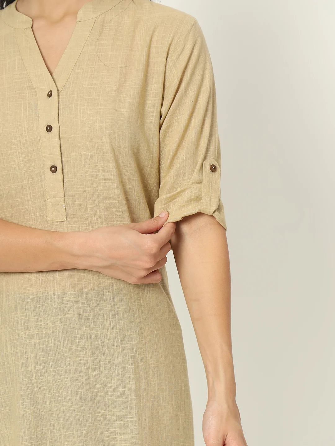 Desert Sand Airy Linen Long Kurti