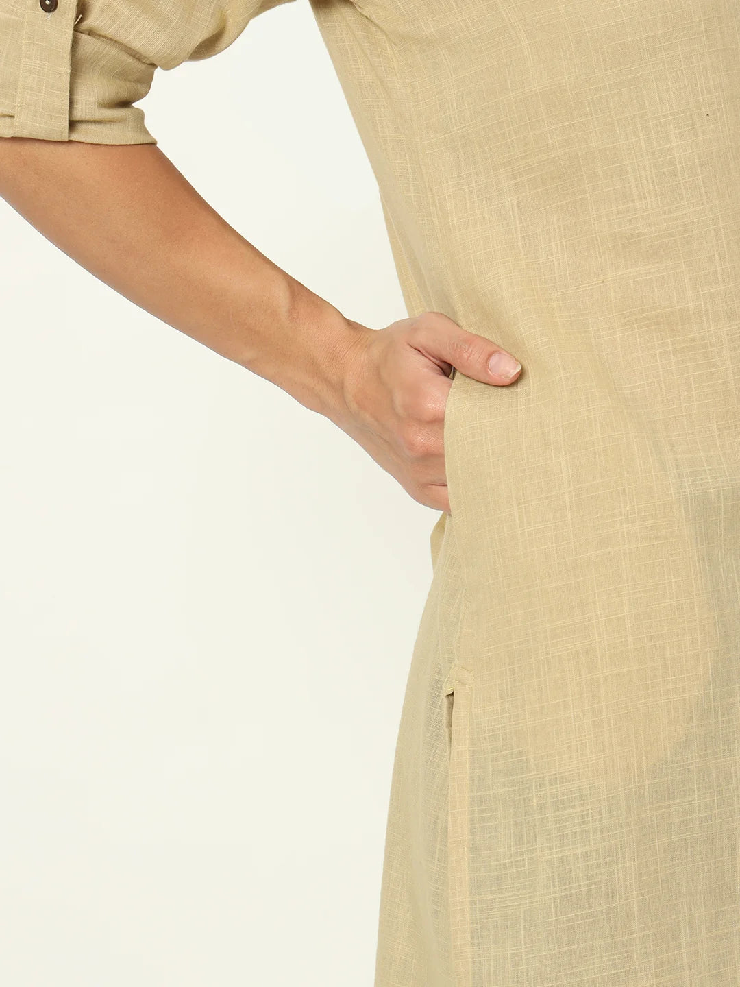 Desert Sand Airy Linen Long Kurti