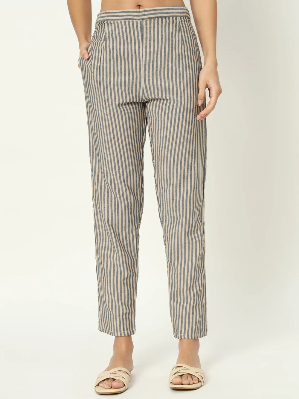 Charcoal Grey Linen Kurti Set