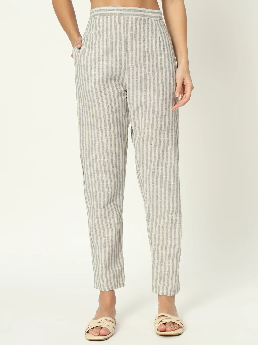 Dusty Storm Linen Kurti Set