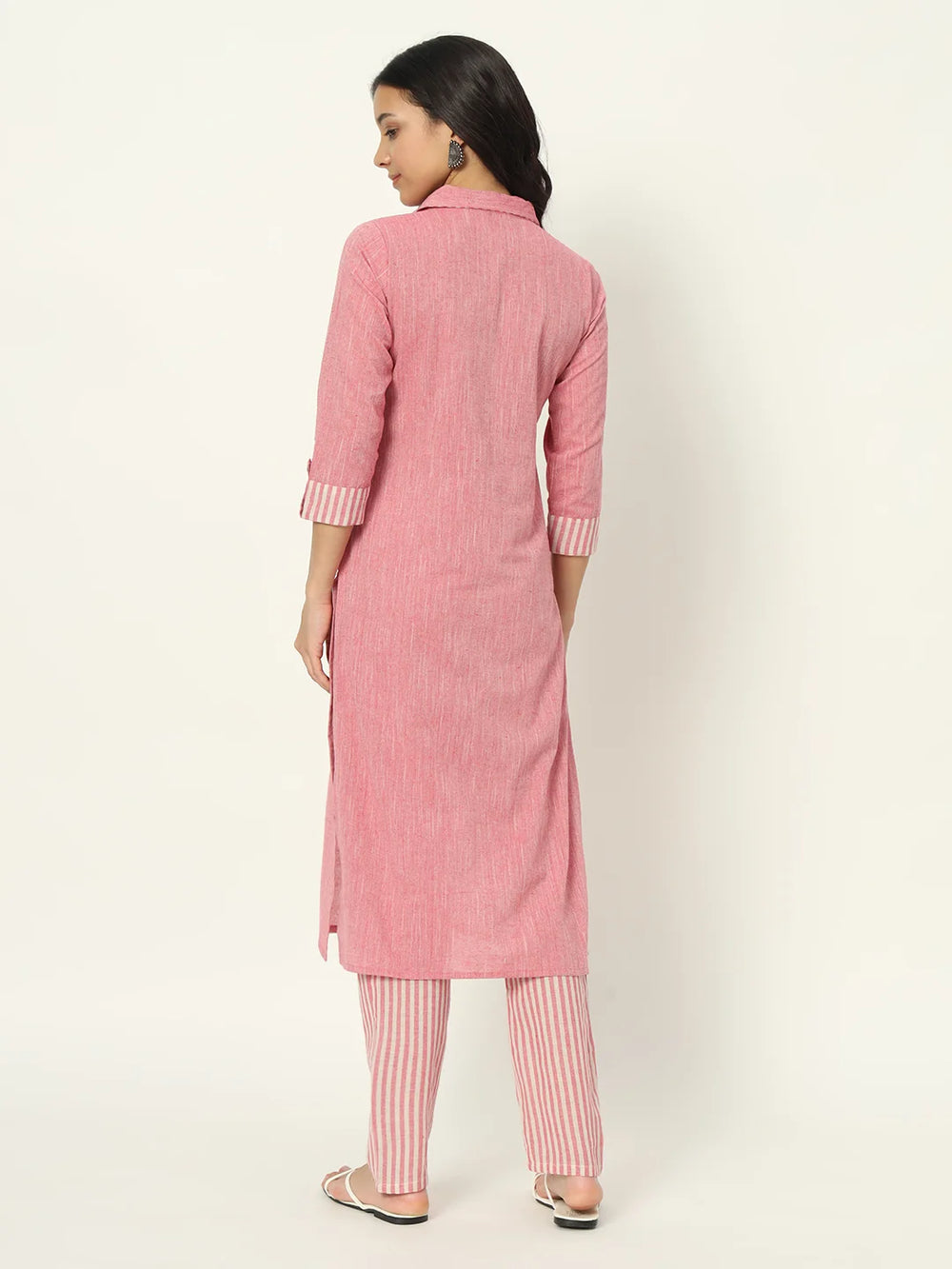 Rose Fog Linen Kurti Set