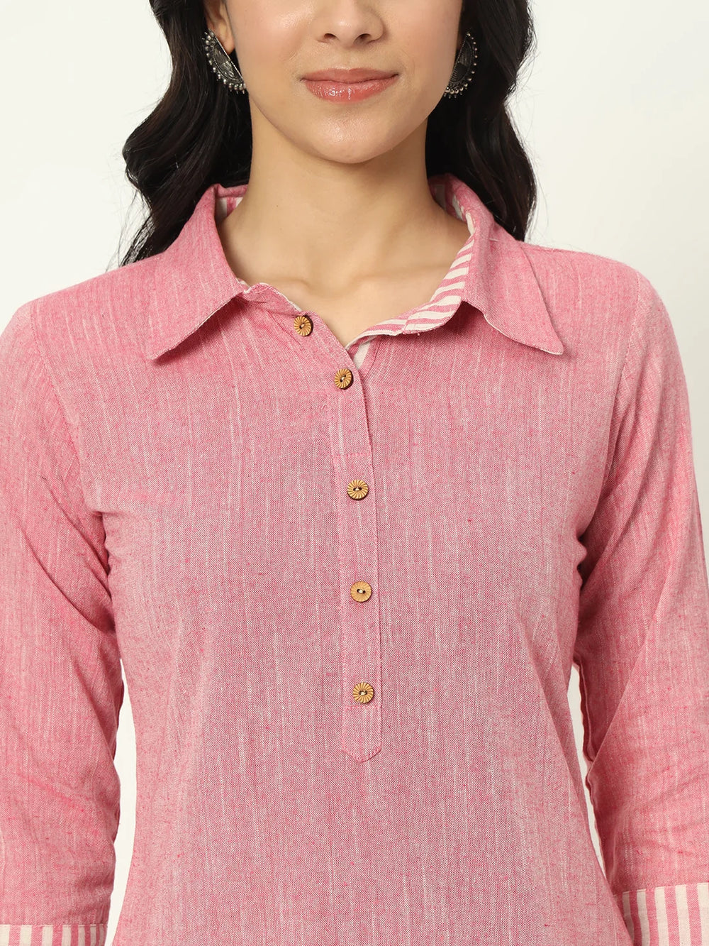 Rose Fog Linen Kurti Set