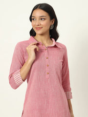 Rose Fog Linen Kurti Set
