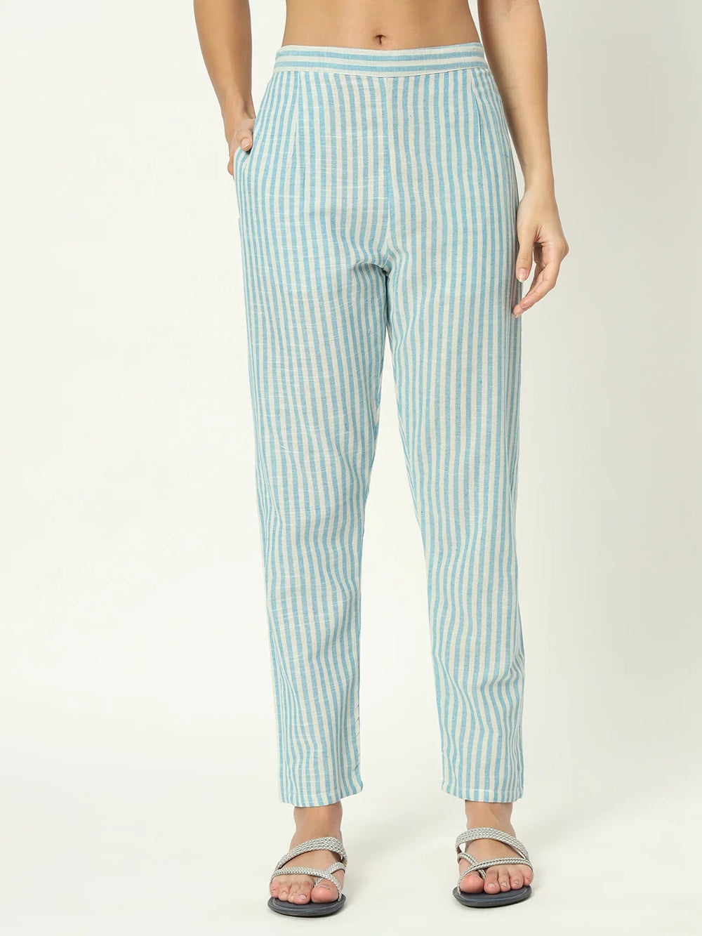 Tiffany Blue Linen Kurti Set