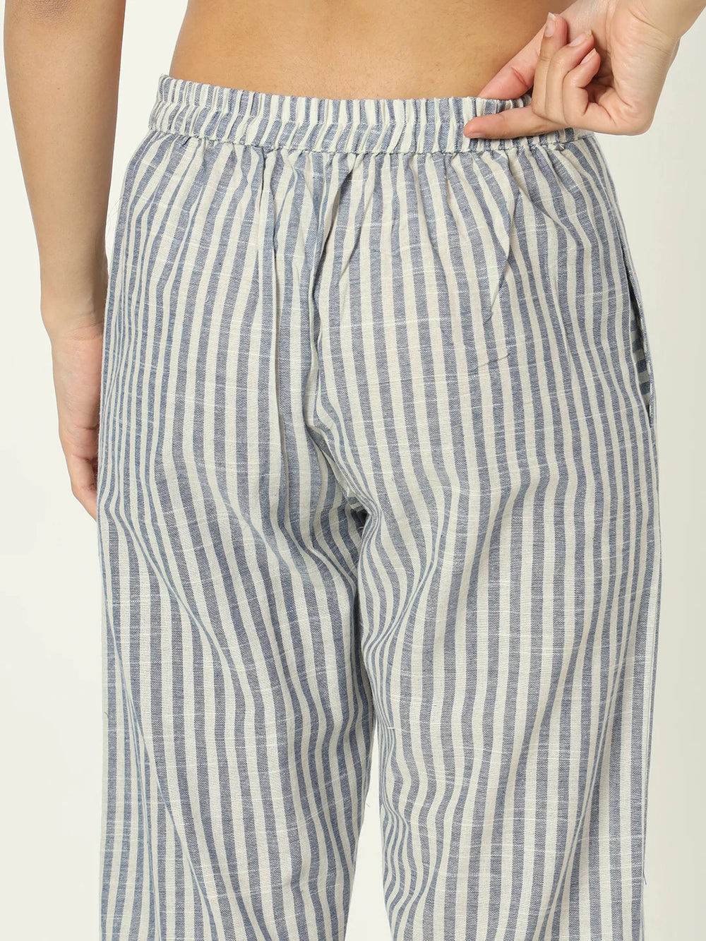 Cyan Blue Linen Kurti Set