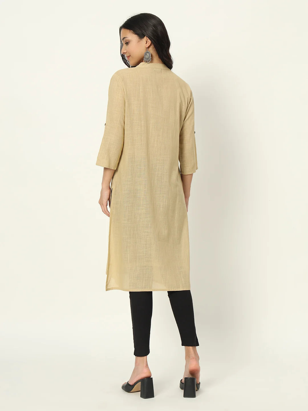 Desert Sand Airy Linen Long Kurti
