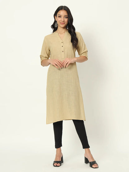 Desert Sand Airy Linen Long Kurti