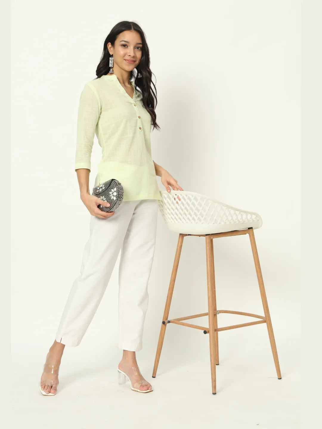 Oasis Lime Linen Short Kurti