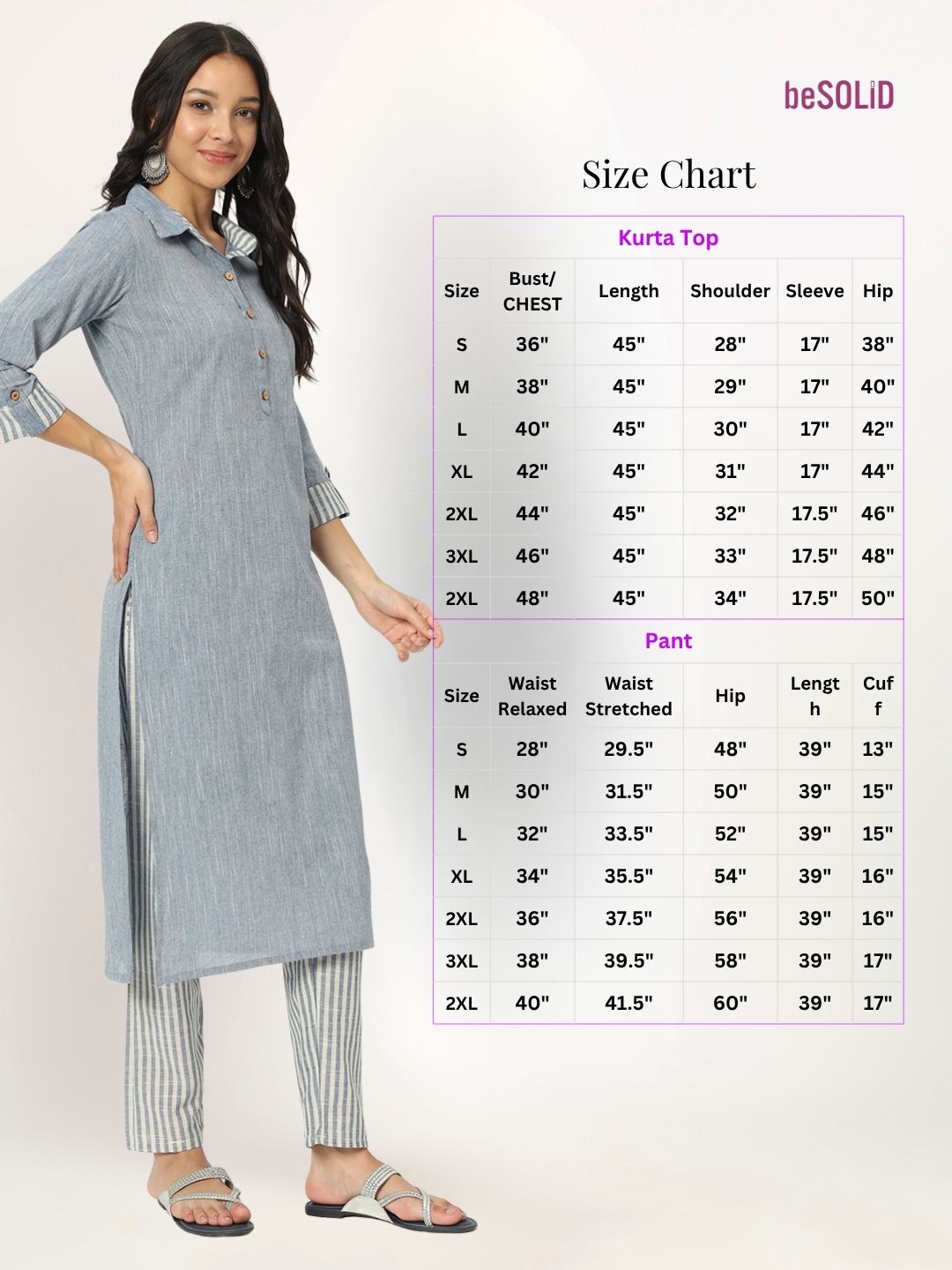Cyan Blue Linen Kurti Set