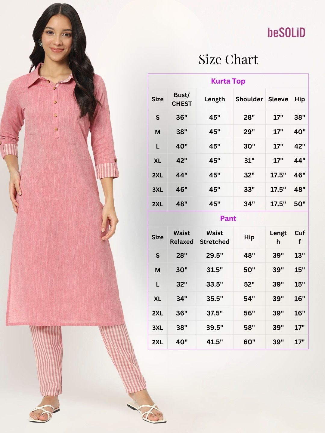 Rose Fog Linen Kurti Set