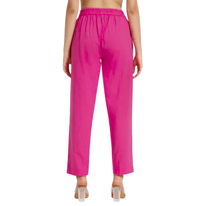 Hot Pink Cotton Pant