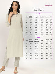 Dusty Storm Linen Kurti Set